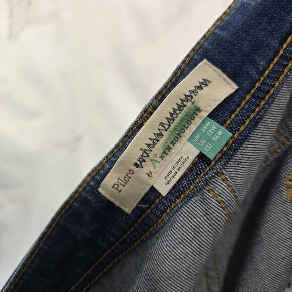 Anthropologie Jeans Womens 22 W High Rise Denim Pilcro Light Wash Crop Straight - Picture 3 of 11